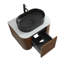 Meuble-lavabo de 24 po avec lavabo, armoire murale en noyer avec porte-serviettes gratuit, lavabo simple en céramique rayé ovale, sans drain et robinet, pré-assemblé-1488143025-1488143037