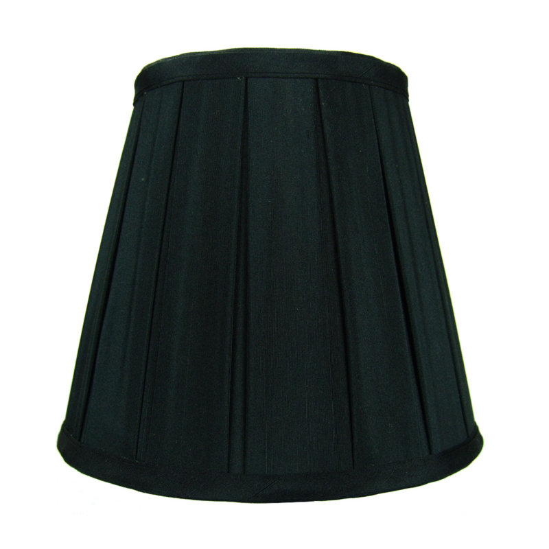 Abat-jour empire 8" en shantung, Noir