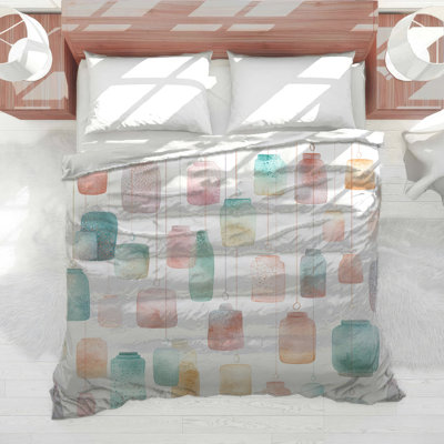 Watercolor Hanging Lanterns Comforter