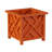 Calista 14.75" Lattice Design Planter Box - 13” Tall Square Decorative Outdoor Flower or Plant Pot-433464182-471666565