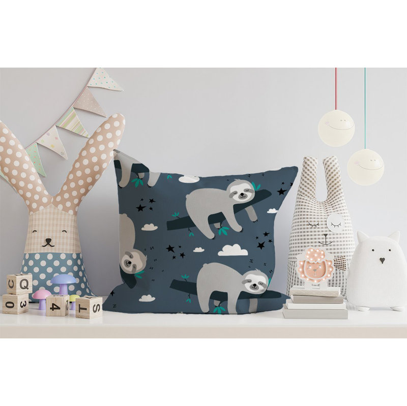 Healdton Sleeping Sloth Square Throw Cushion