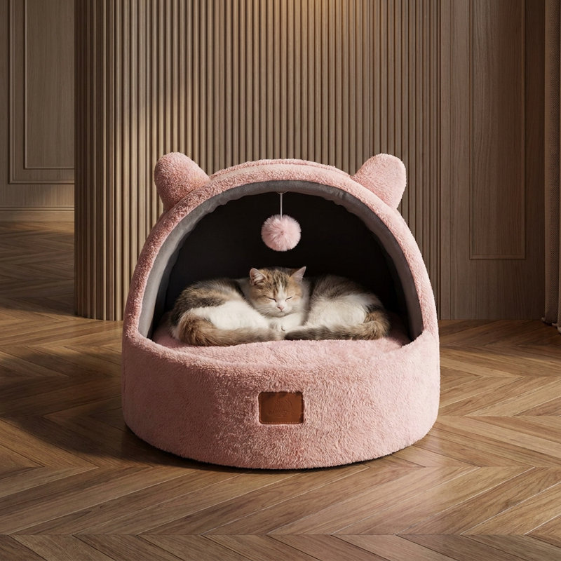 Lit pour chat à capuchon fermé Zenith, Rose