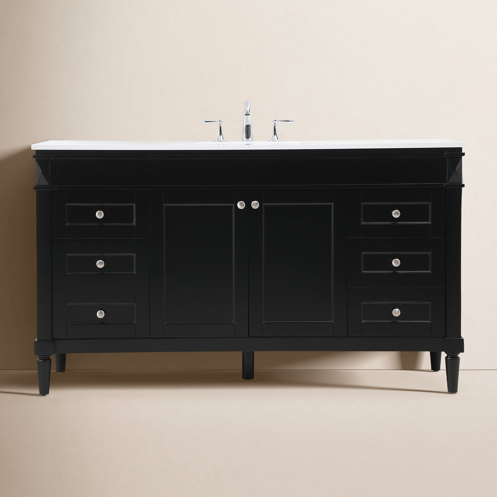 Readington 60 " Single Bathroom Vanity, Black