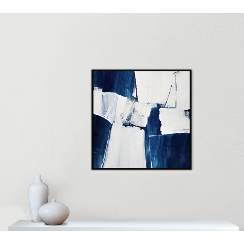 «Blue Midnight Plateau I» par Judith Shapiro, H 37,5 po x l 37,5 po, Espresso