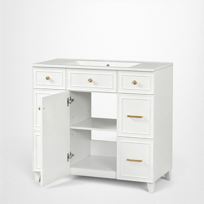 Ensemble de meuble-lavabo simple 36 po, Blanc