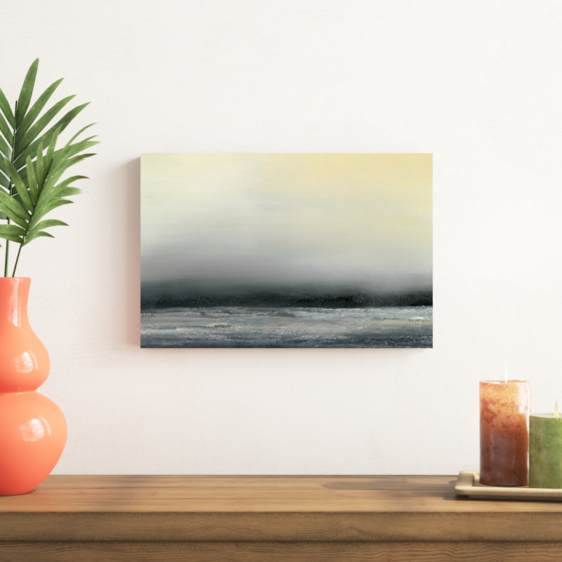«Ocean Tide IV» par Sharon Gordon - peinture sur toile tendue, H 12 po x l 18 po x P 1,25 po