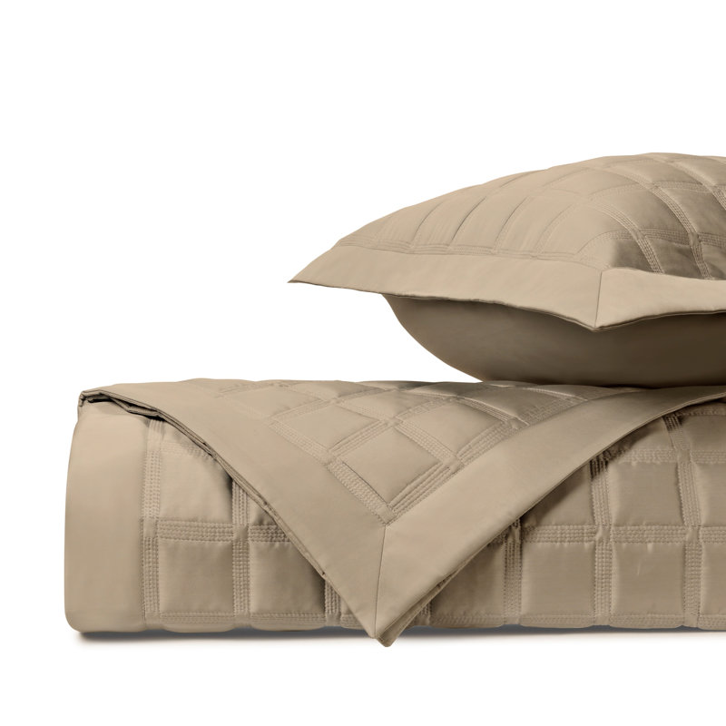 Athens 100% Cotton Sateen Coverlet, King Coverlet, Candlelight