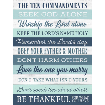 " Commandments On Wood "