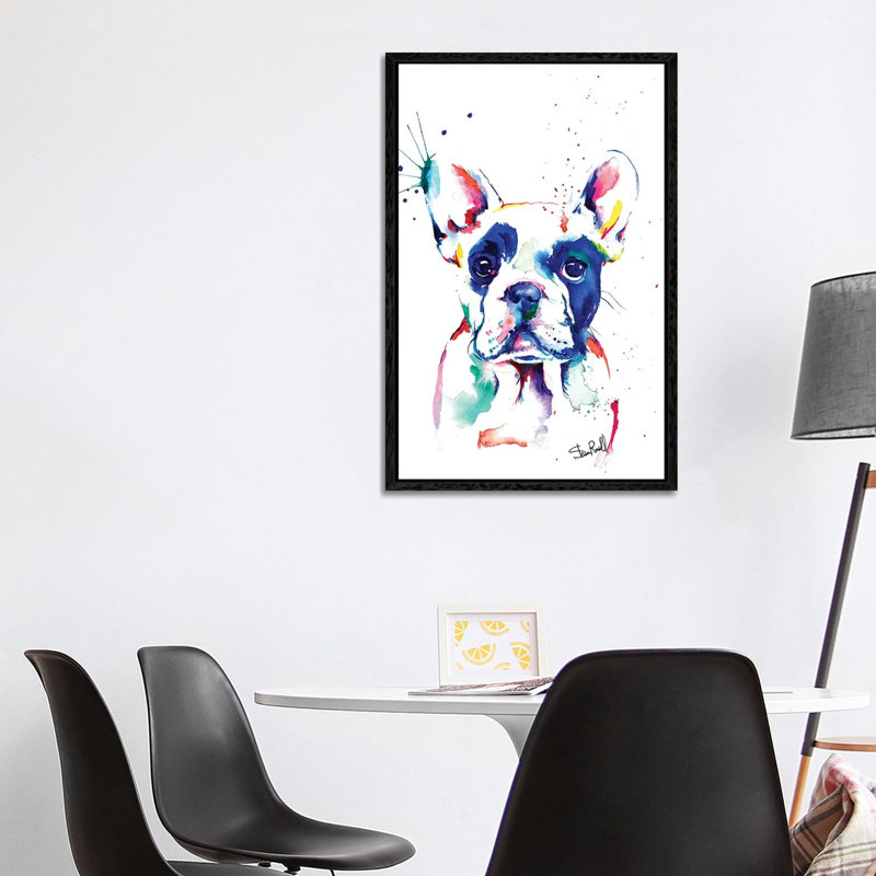 Frenchie I by Weekday Best - Painting on Canvas, 101.6 cm H x 66.04 cm W, Black Framed