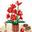Ensemble de construction de fleurs d'amaryllis avec pot, 503 pièces, bouquet botanique de 8 fleurs, décoration végétale artificielle pour adultes (12 ans et plus).