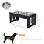 Support pour animal 23 "surélevé - noir. Améliore l'expérience de la digestion. 2 bols en acier inoxydable. Fabriqué. Ornement élégant. Base antidérapante. Bols pour chien d'eau performant. Élément de design charmant.