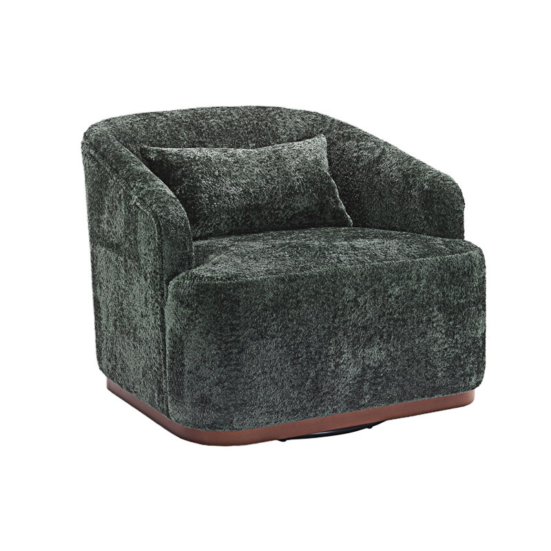 360 Degree Swivel Barrel Club Chair, Emerald Chenille