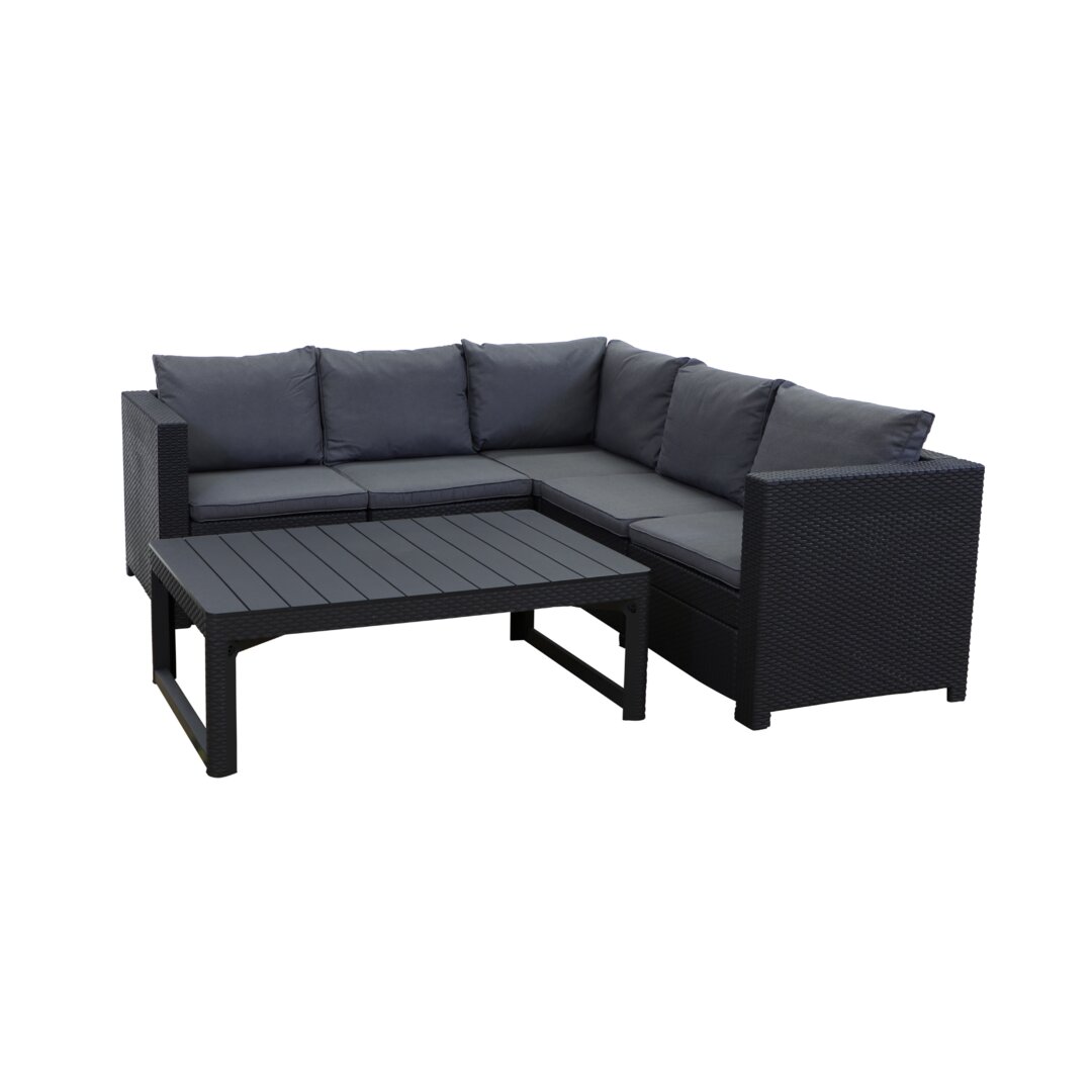 5-Sitzer Lounge-Set Roderica aus Polyrattan mit Polster