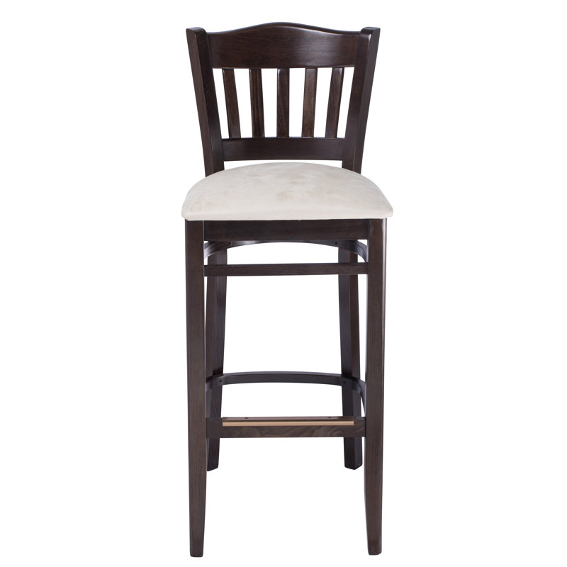 Tabouret de bar et de comptoir Riggio, Crème, crème, Tabouret de bar (assise de 30 po de hauteur), Noyer