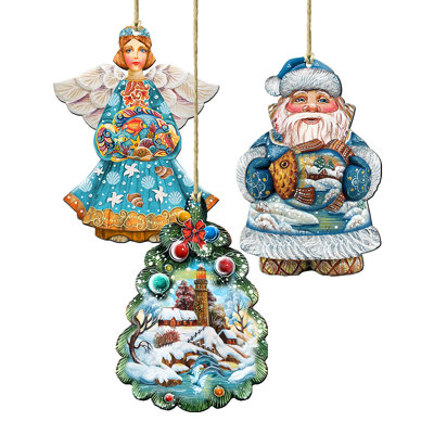Ensemble de 3 décorations côtières pour fêtes