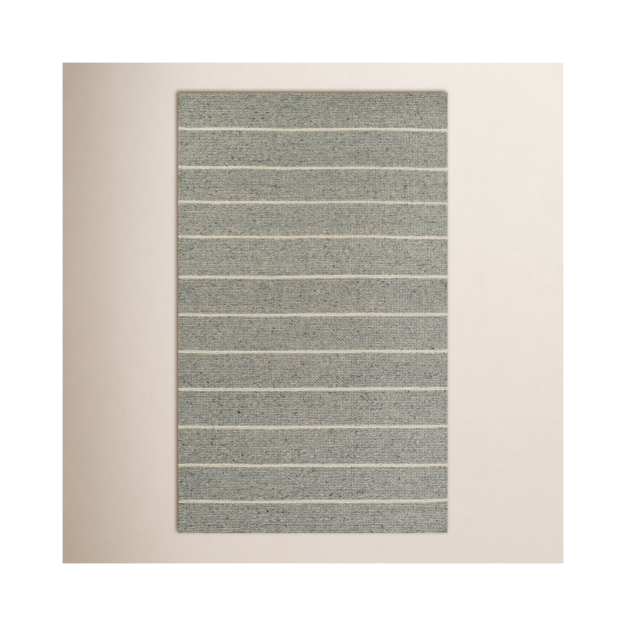 Lemington Handmade Gray/White Rug, 9" W x 12" L