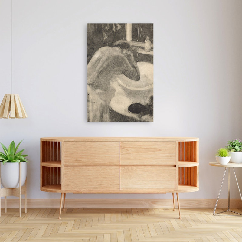 Le lavabo, vers 1880-1885. Estampe d'art mural abstrait contemporain impressionniste., H 48 po x l 32 po