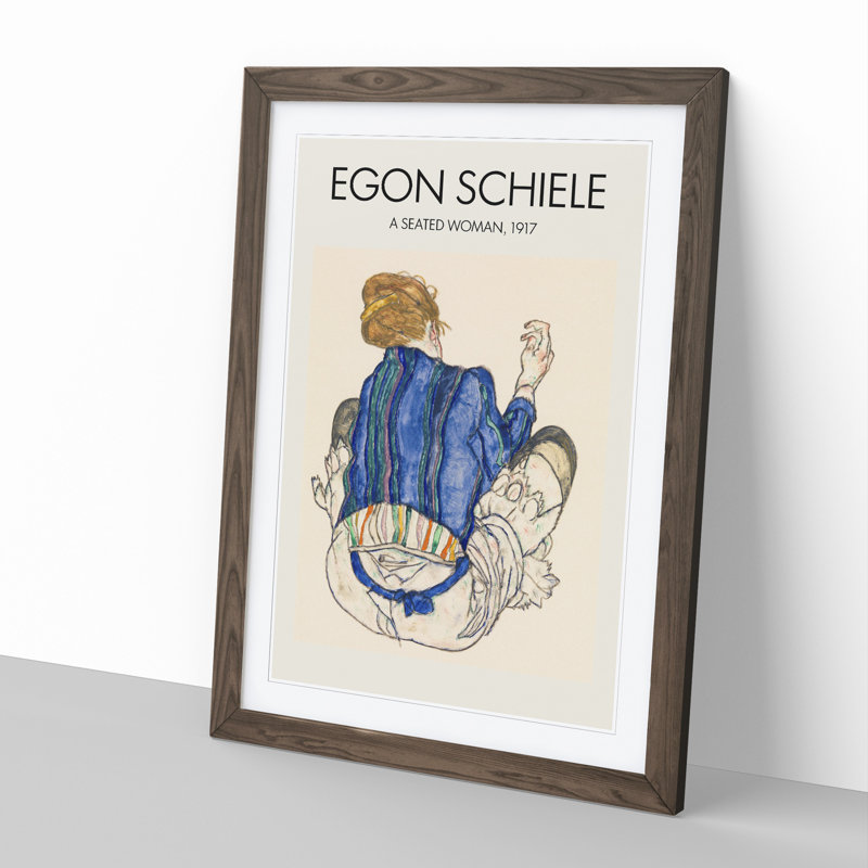 Seated Woman Vol.2 by Egon Schiele - Picture Frame Graphic Art, 36cm H x 27cm W x 2cm D