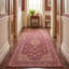 Tapis Basin2 traditionnel à médaillon délavé, style persan, bordeaux, cuivre, vert, crème, rose, lavable à la machine, antidérapant, à poils courts, pour l'intérieur et l'extérieur, adapté aux animaux domestiques, idéal pour le salon, la chambre, la salle à manger, l'entrée, le couloir ou le bureau.-78142755