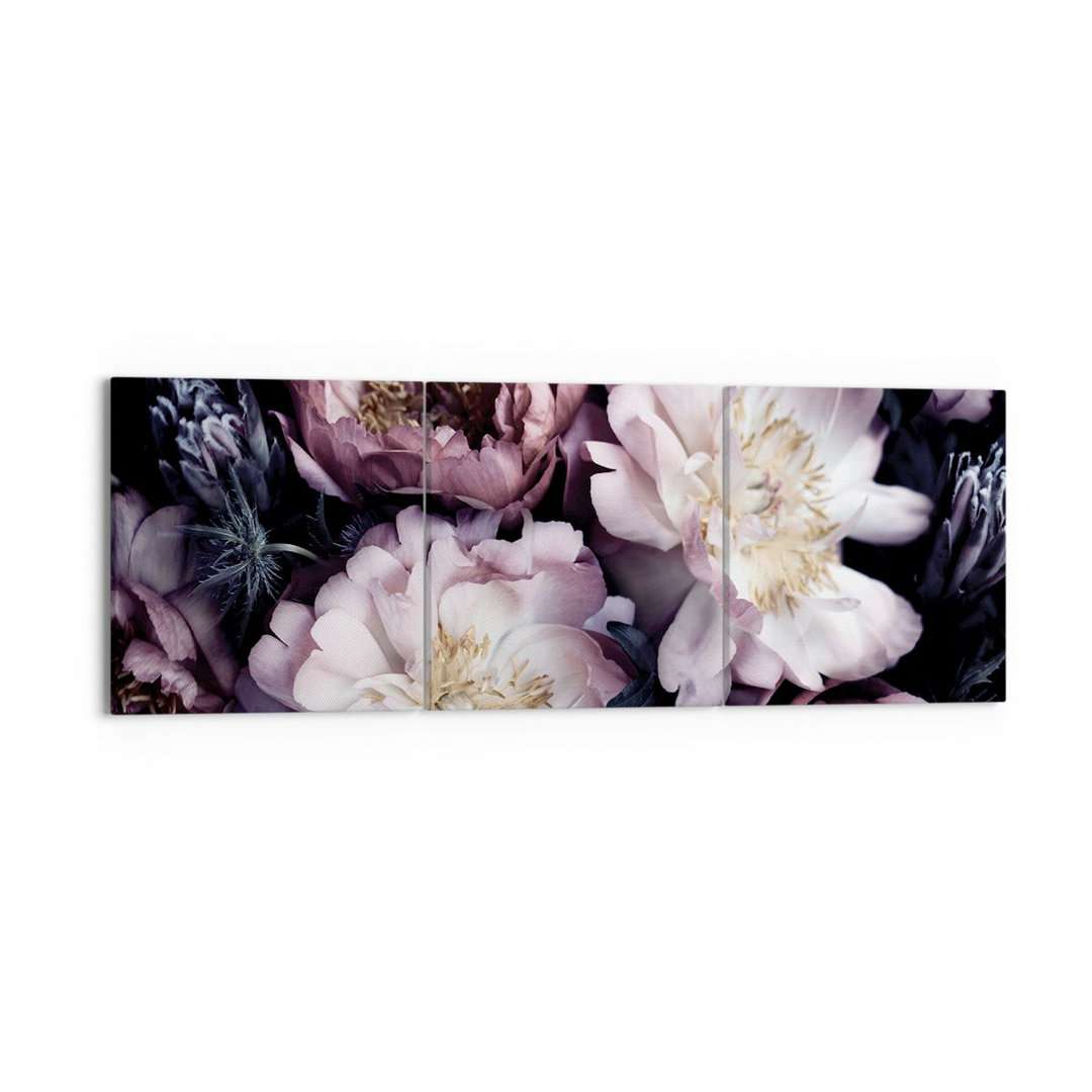 3-tlg. Leinwandbilder-Set Peonies Violet Flowers