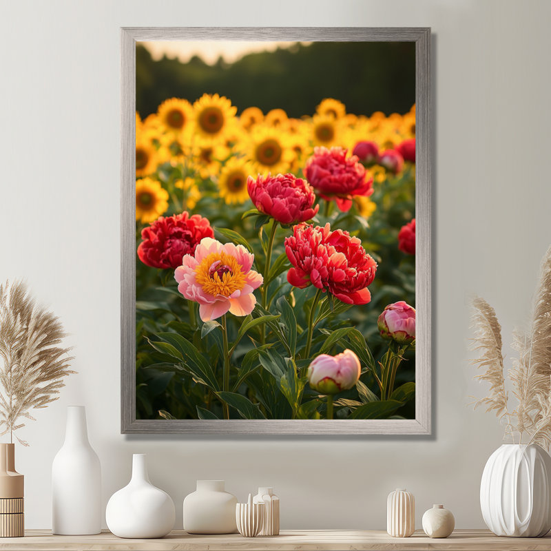 Le plus bas - impressions sur toile florales, Argent argent, H 32 po x l 24 po, Reproduction encadrée sans passe-partout