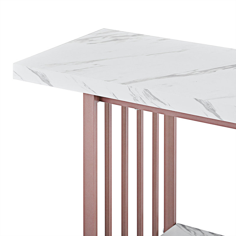 Console Malesha 63, Blanc, Rose / blanc
