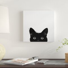  Cat Wall Art Painting 3 Piece Black and White Green