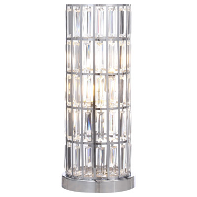 Wanda 20-Inch Crystal Shade Bedside Table Lamp
