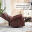 Fauteuil inclinable manuel chauffant à chaleur avec chaise berçante et pivotante en cuir véritable pour le salon, rouge