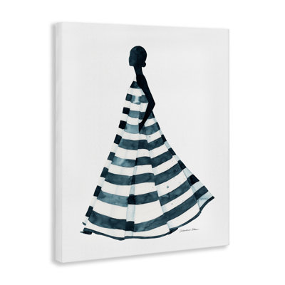 «Girl In Blue Striped Dress Canvas» par Simone Elum