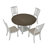 Foldable leaf dining table with 4 chairs-2040431838