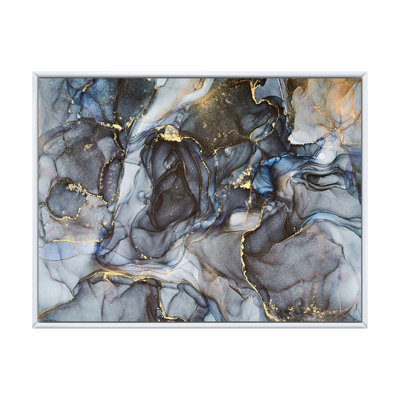 " Black Gold Infused Liquid Art II " Watercolor Painting