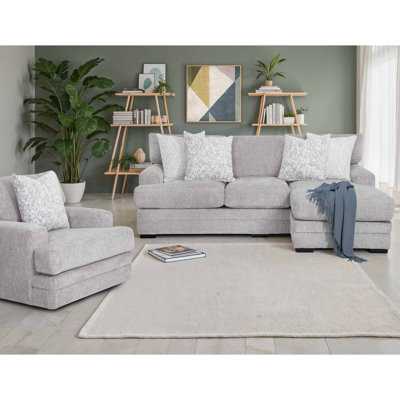 Clarence Sofa W/ Reversible Chaise And Accent Swivel Chair