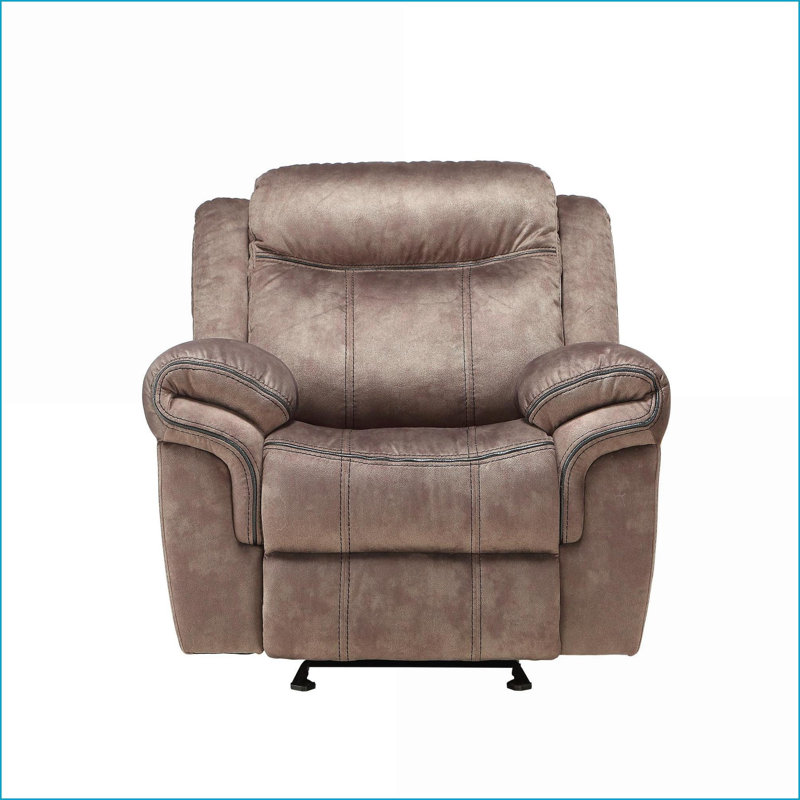 Recliners, Two-Tone Glider Motion Recliner with Tufted Back | Zubaida | Chocolate | Velvet, Tan