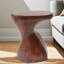 Tables de bout sculpturales, MGO brun antique, table d'appoint torsadée moderne pour la maison-1677864726
