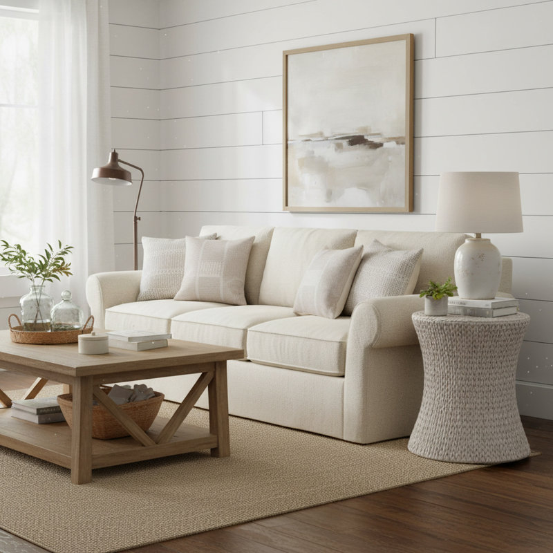 Northside End Table, White Wash