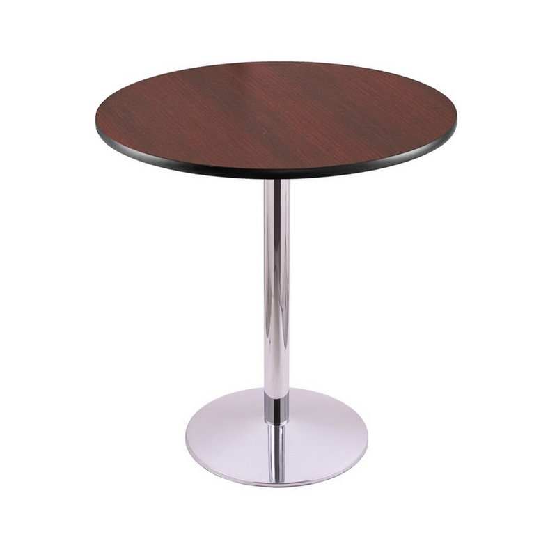 Table piédestal à hauteur de comptoir, Chrome, 36" H x 36" W x 36" D