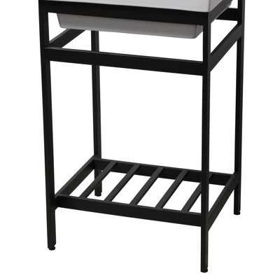 Arverne Stainless Steel Open Console 18" Single Bathroom Vanity Set