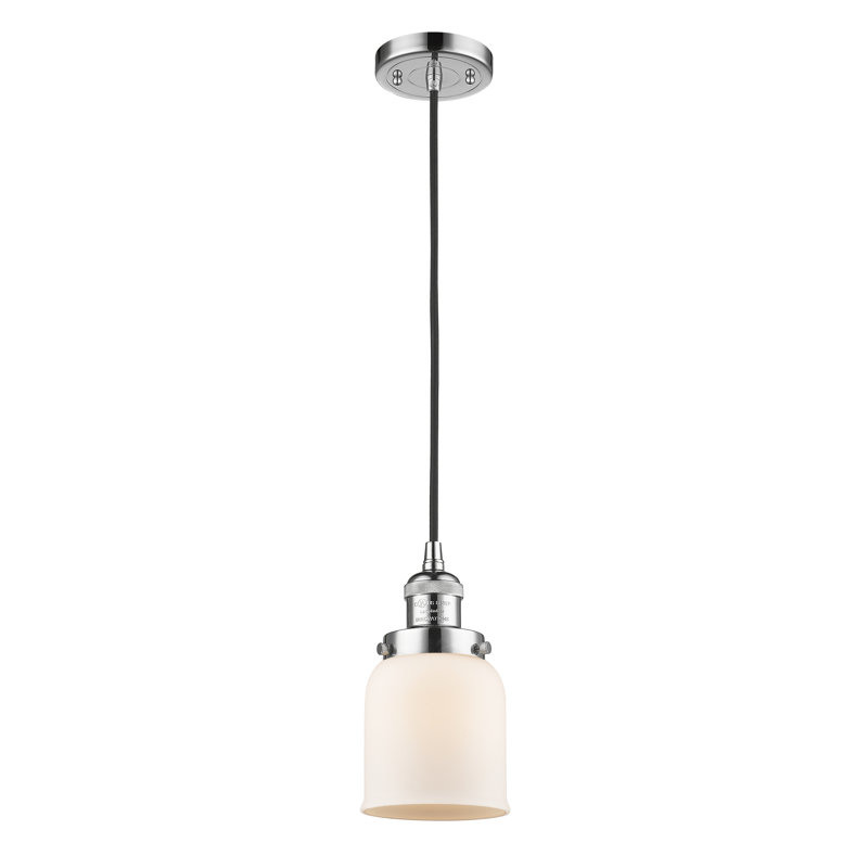 Wheatley 1 - Light Single Pendant, No Bulb Included, Matte White, Polished Chrome