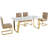 Pate Rectangular Stone Top with Stainless Steel Base Dining Table