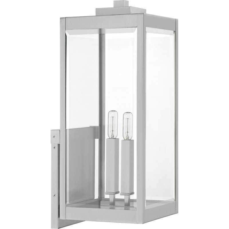 Lanterne murale d'extérieur 2 ampoules H 22,75 po Quoizel, Acier inoxydable