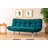 3-Seat Sofa Bed, Petrol Green, 69.0 x 20.0 x 15.7 inches | 100% Metal Frame, Soft Easy Clean Fabric, Multi-Position Backrest | 2 Cushions with 14.1 oz Silicone Fiber Filling | Maximum Weight Capacity: 440 lbs | Modern & Versatile Design-1949216005