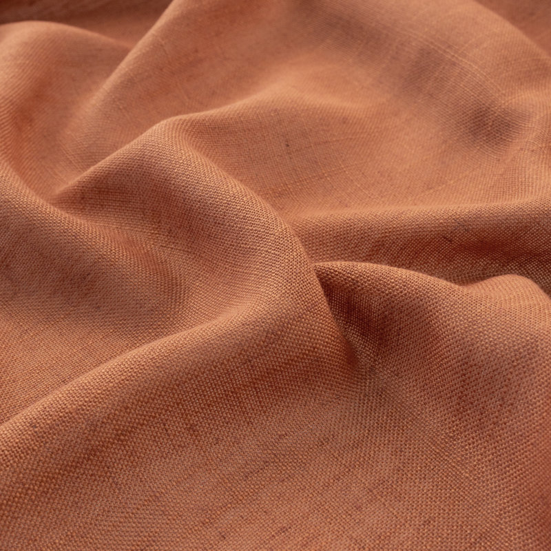 Paire de rideaux semi-transparents en lin, L 52 po x L 96 po, Terracotta