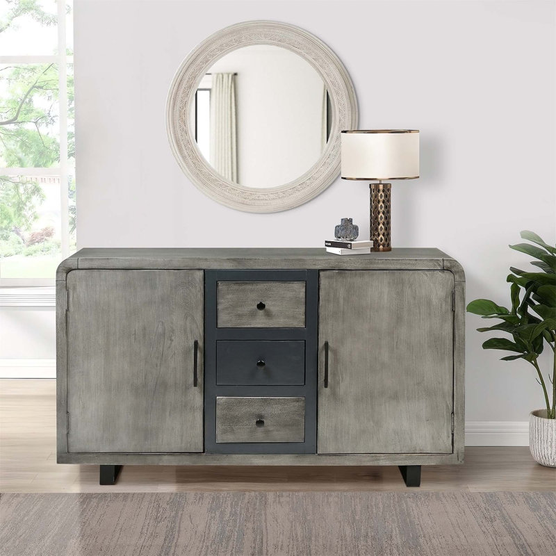 Lonetta 55" Wide 3 Drawer Mango Sideboard