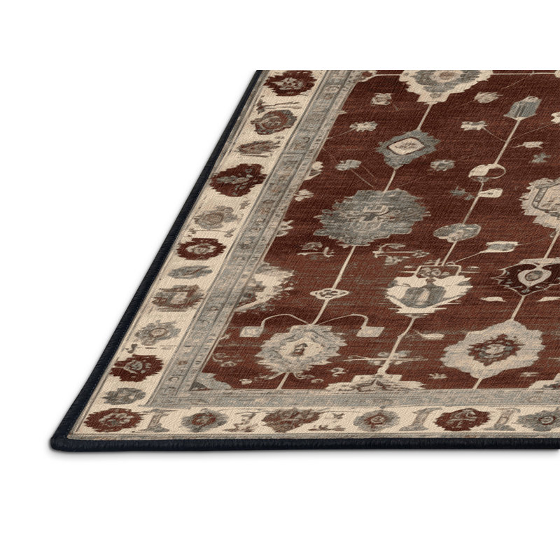Tapis brun lavable à la machine, Rectangulaire 3 pi x 5 pi