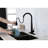 Matte Black Kitchen Faucet With Pull Out , Stainless Steel, Single Handle, Modern Design, Easy Installation Process Fingerprint Faucet, Down Hole Deck Mount, Simple To Install And Operate-1273926769