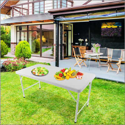 Table pliante portative verte pour l'intérieur et l'extérieur, facile à transporter et à nettoyer