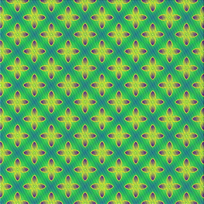 Tapis vert/jaune à motifs Ballarat, Carré 5 pi