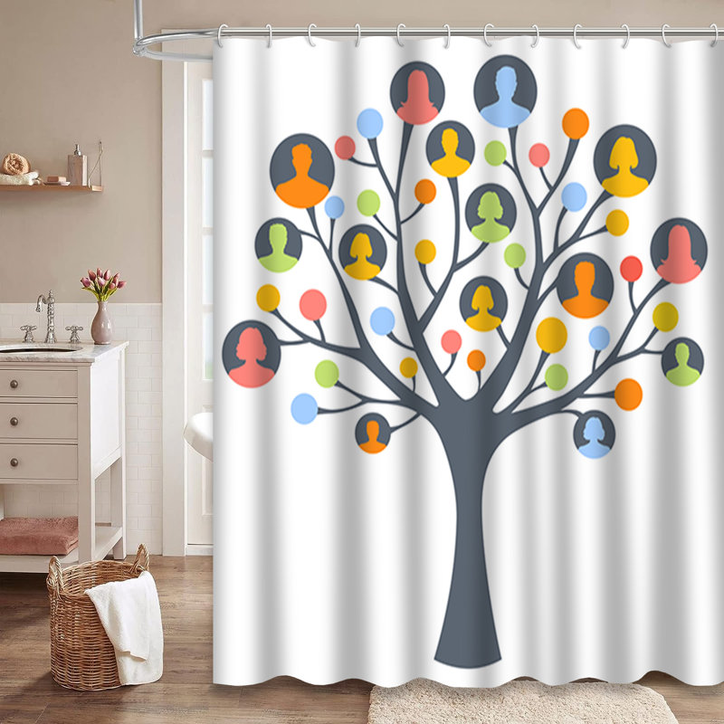 Rideau de douche avec 12 crochets, L 72 po x l 72 po