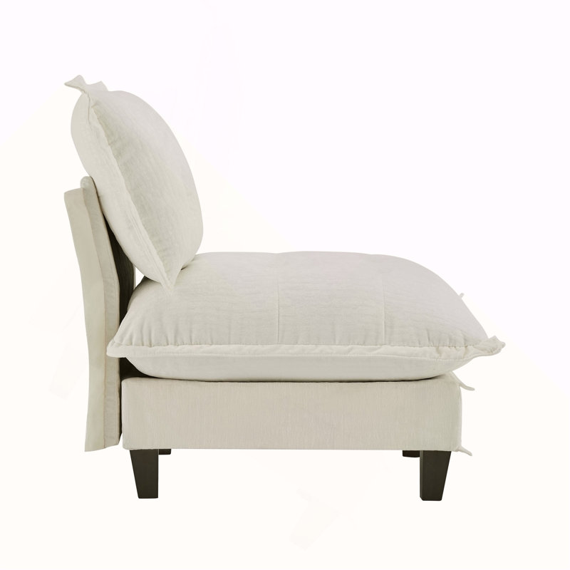 73  Armless Sofa Chenille- Beige